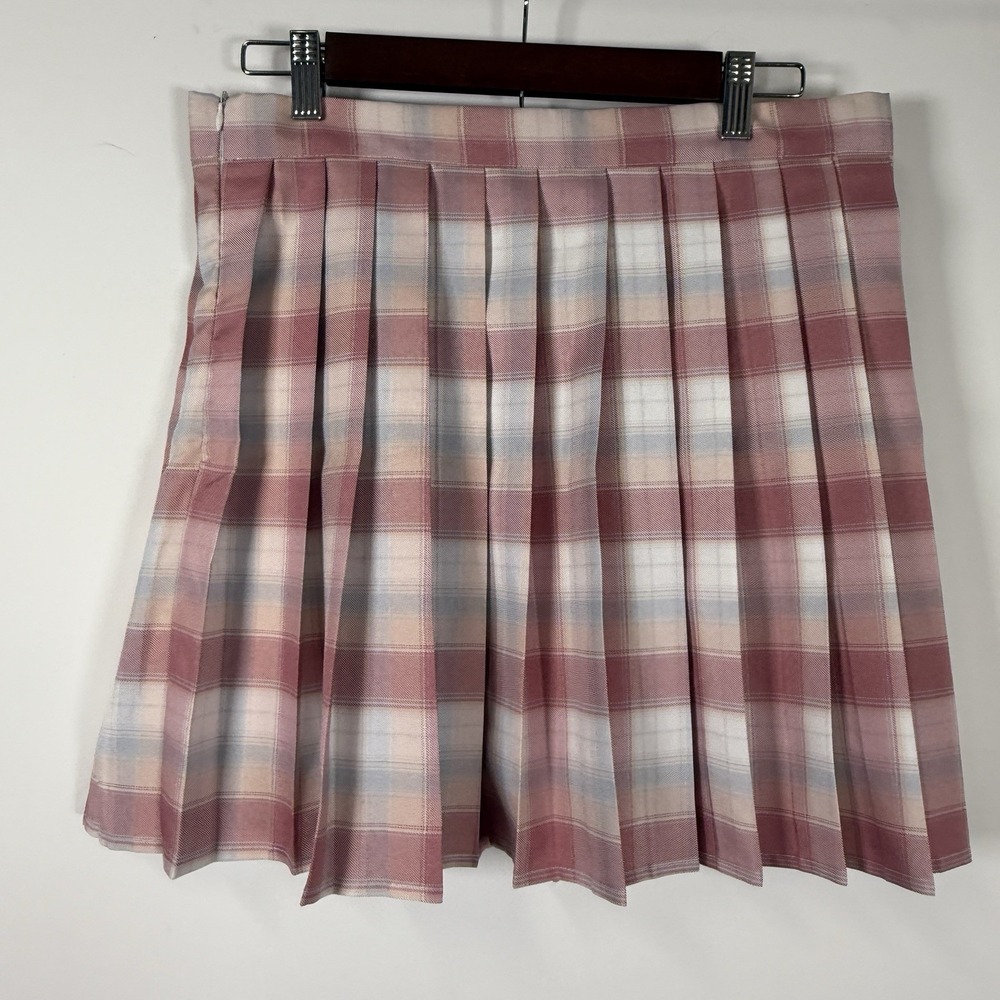 Urban Coco Plaid Skirt School Girl Skirt Pink Gray Size‎ Large